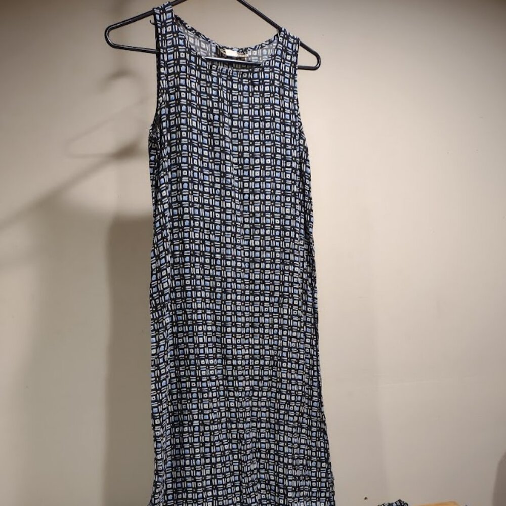 NOTATIONS CLOTHING CO. BLOCK PATTERN DRESS AND MATCHING SHIRT SET SIZE S